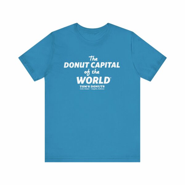 "The Donut Capital Of The World" Tom's Donut Original Aqua Blue T-shirts