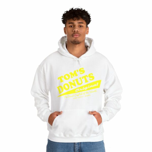 Tom's Donuts Unisex Heavy Blend™ Hooded Sweatshirt Yellow Logo