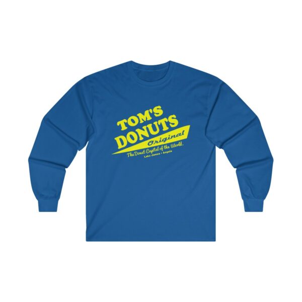 Tom's Donuts Unisex Ultra Cotton Long Sleeve Tee Yellow Logo