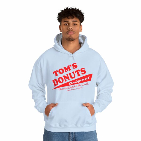 Tom's Donuts Unisex Heavy Blend™ Hooded Sweatshirt Red Logo
