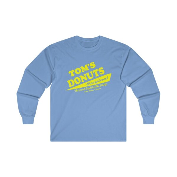 Tom's Donuts Unisex Ultra Cotton Long Sleeve Tee Yellow Logo