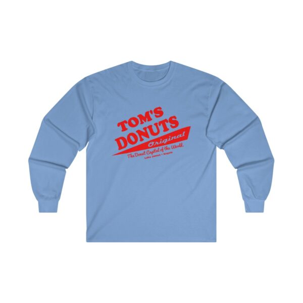 Tom's Donuts Unisex Ultra Cotton Long Sleeve Tee Red Logo