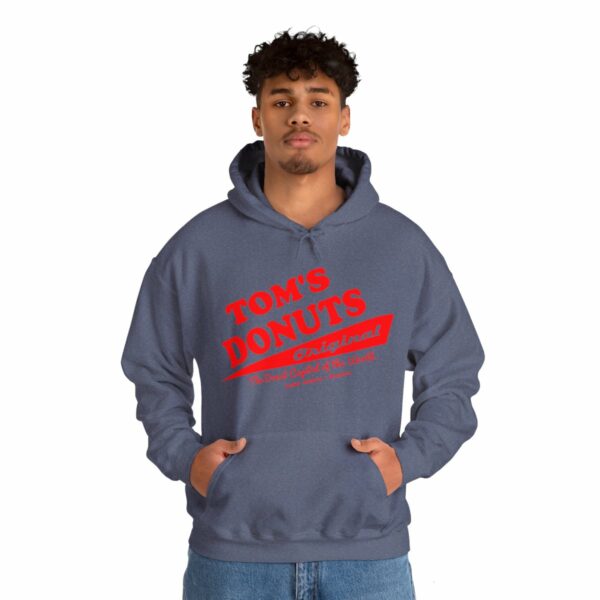 Tom's Donuts Unisex Heavy Blend™ Hooded Sweatshirt Red Logo