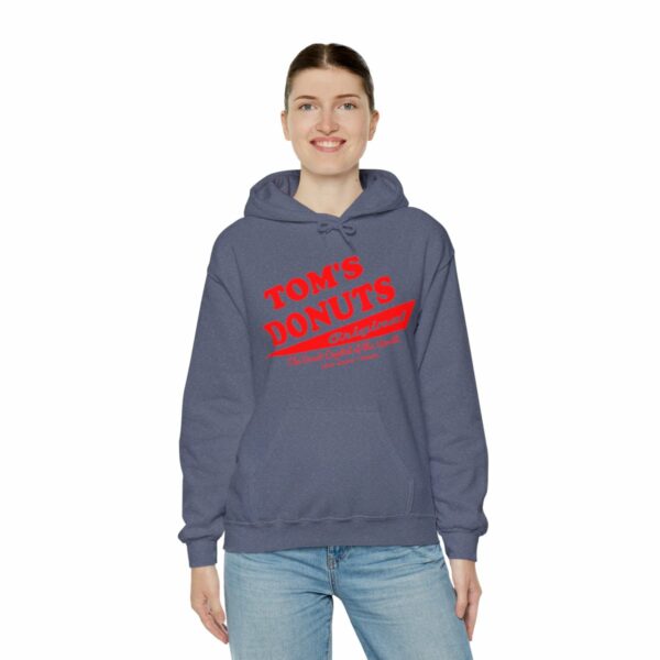 Tom's Donuts Unisex Heavy Blend™ Hooded Sweatshirt Red Logo