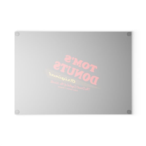 Tom's Donuts Glass Cutting Board