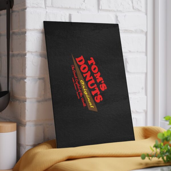 Tom's Donuts Glass Cutting Board