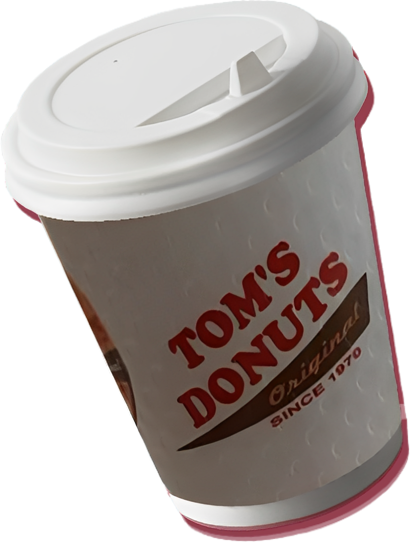 Cofee Regular Tom's Donuts The Donut Capital Of The World
